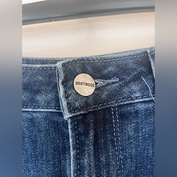 Driftwood Floral Embroidered Blue Jeans Maxi Skirt - Picture 3 of 6